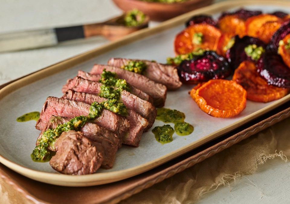 Steak and Vegetables with Chimichurri